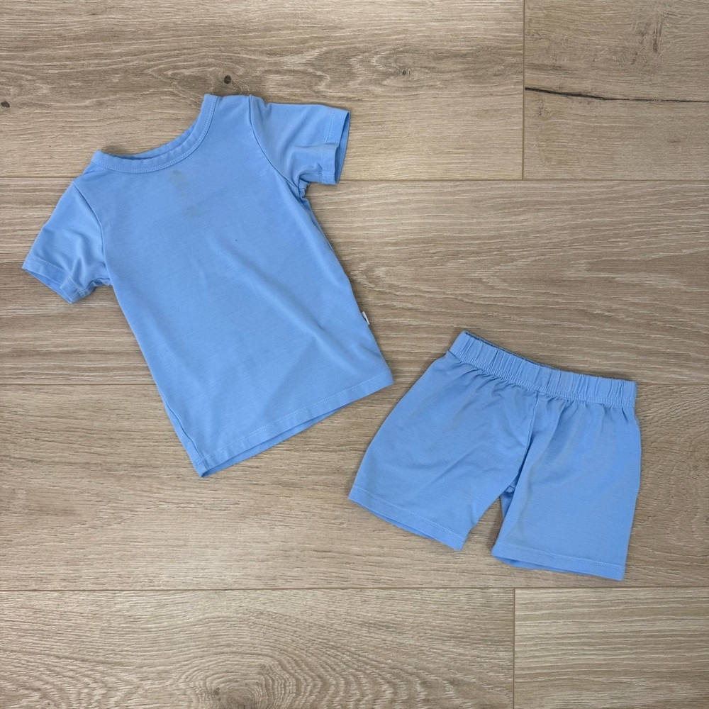 Bubble Baby Blue Short Pajama Set